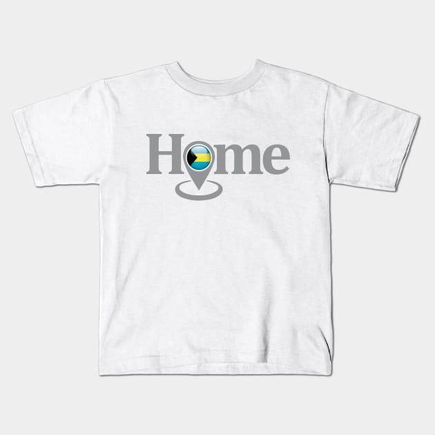 Bahamas My Home with Google Maps Locate Icon Kids T-Shirt by IslandConcepts